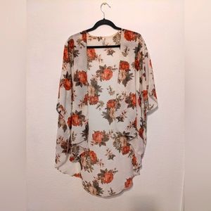 Off White flower kimono